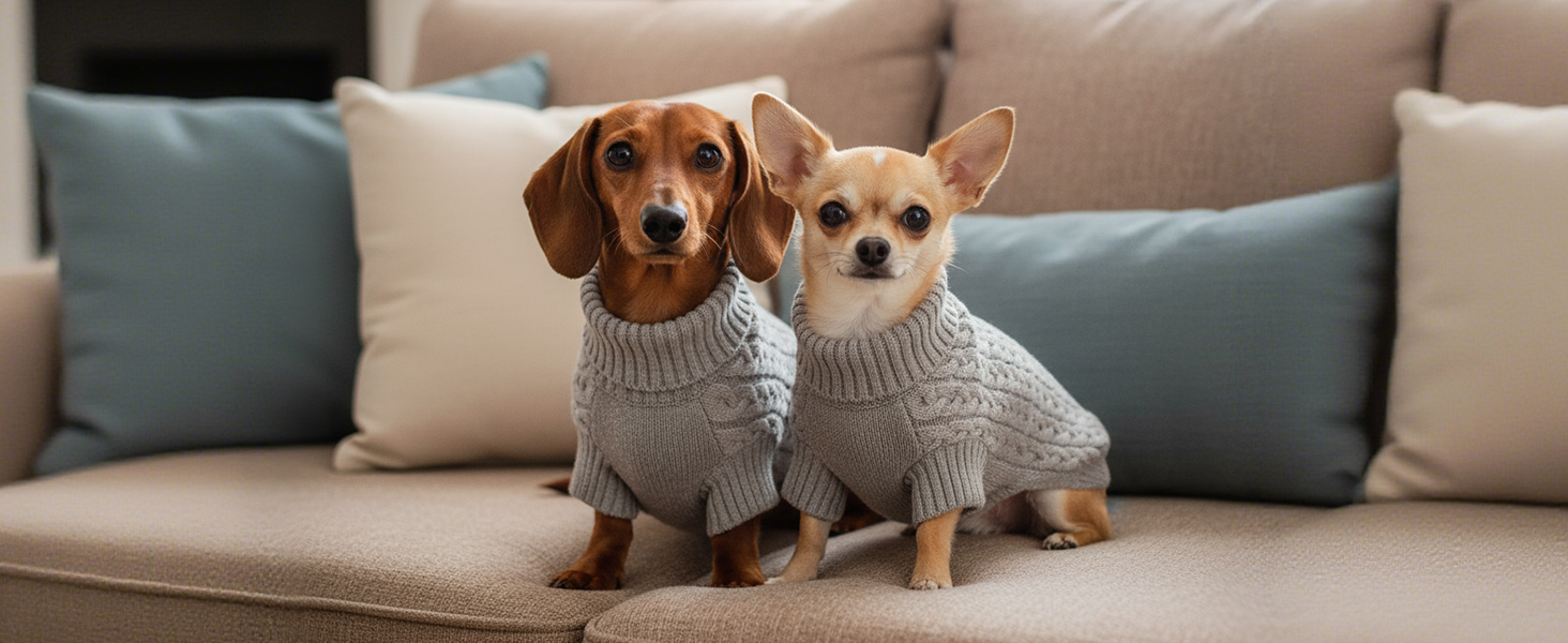 Теплий зимовий пуловер для собак S, ASENKU, з отвором для повідка, з м'якою горловиною, для Чихуахуа, Французького бульдога, зелений
