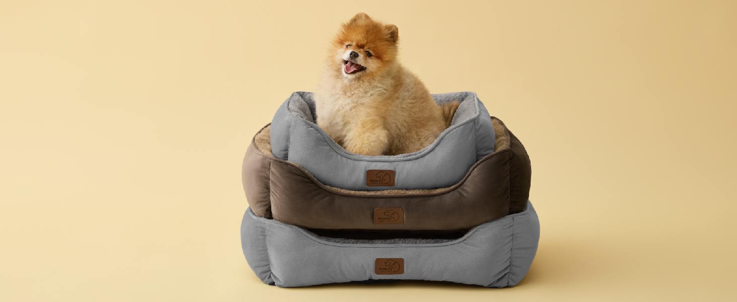 Ліжко для кота BEDSURE, 51x41 см, сіре. Зручне ліжечко для кота та маленьких собак з неслизьким дном та м'яким бортиком. Підходить для дому.