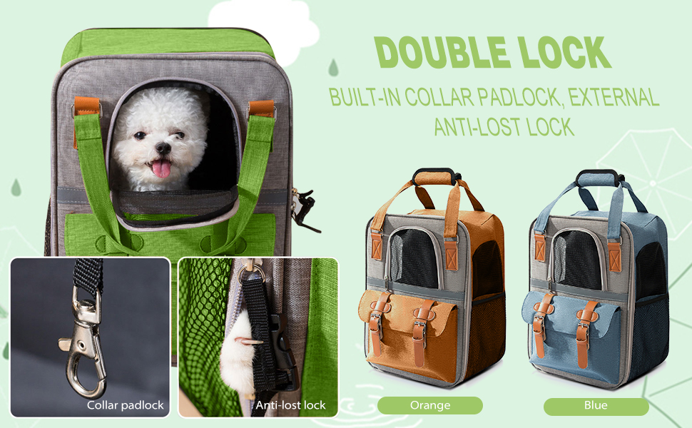 PETCUTE Рюкзак для собак і котів, дихаючий, для маленьких тварин, з відбиваючими смугами, складаний, знімний килимок, страхувальний ремінь, для прогулянок (зелений)