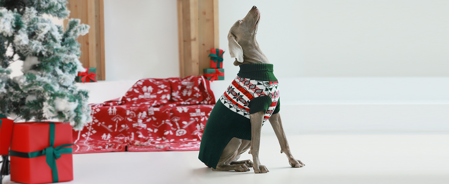 Пуловер для собак IECOii XXL, теплий зимовий пуловер для великих собак, блакитний, з ролетним коміром, для домашніх тварин, на Новий рік, розмір 2XL (обхват грудей 71 см)