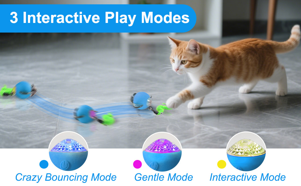 Інтерактивна іграшка для котів - м'ячик з феєрверком, перезаряджається, 2 режими, автоматична іграшка для котів, самостійна розвага, (Помаранчевий)