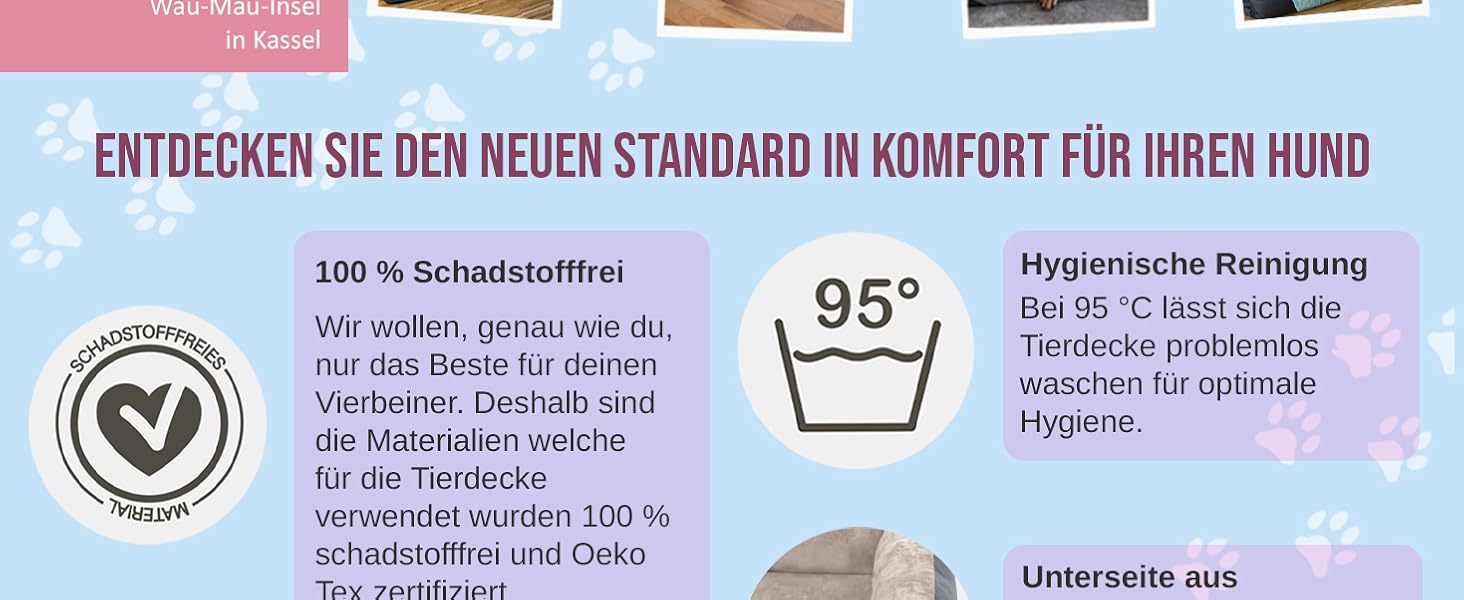 Корзина для собак Normani, ліжко для собак + ковдра, ліжко для домашніх тварин, знімний, пральний до 95°C, підходить для котів та собак, з екологічно чистих матеріалів, сірого кольору, розмір 60x80 см