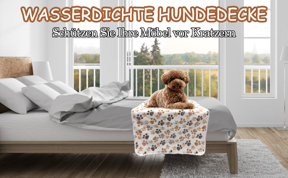 Водонепроникна собача ковдра HYLYUN (2 шт.) - м'яка флісова ковдра для собак, котів, цуценят. Розмір M (76x52 см)