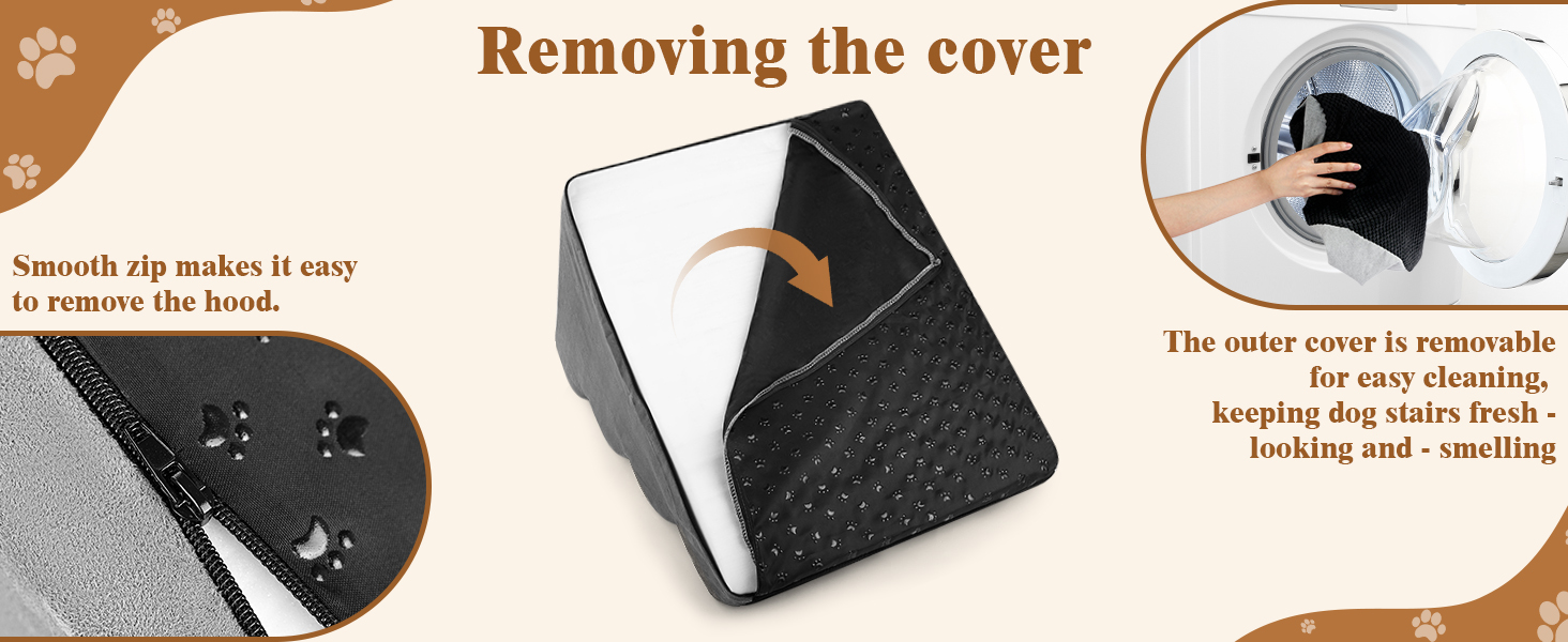 Сходинки для тварин JUOIFIP, 4 сходинки, для маленьких собак та котів, чорно-сі кольори, миючий, антиковзаючі