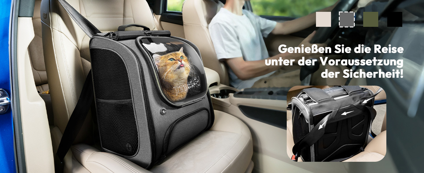 Рюкзак для кота Pecute з сіткою, дихаючий рюкзак-переноска для собак і котів, сірий (42*32*26 см)