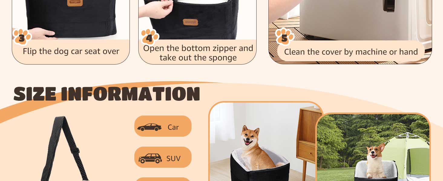 Автокрісло для собак Nobleza до 13 кг, 50x50x40 см, з підняттям, кишенями та поводок