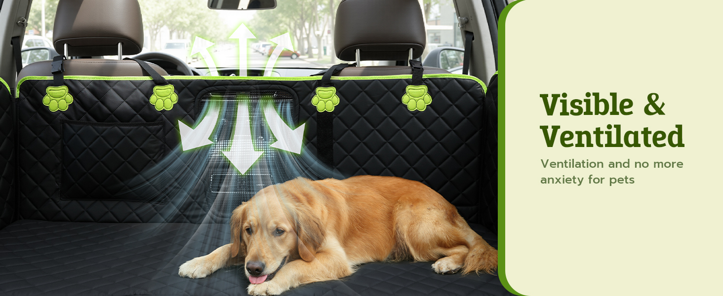 Захисний килимок для собак у машину Pecute 2-в-1: для заднього сидіння та як переноска, водовідштовхувальний, анти-царапин, з жорстким дном