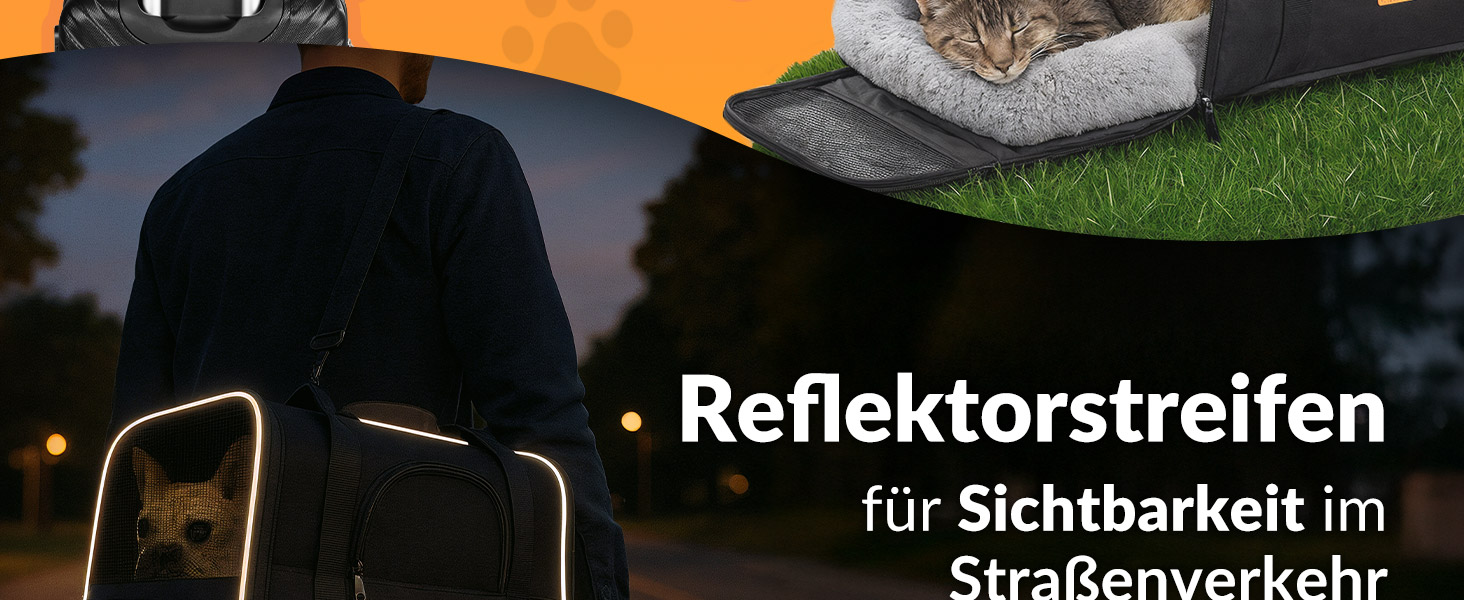 Транспортна переноска для котів CADOCA® до 20 кг, складна, з сонцезахисним дахом, ременем на плече, мискою, дихаюча, комфортна, з обертовим матрацом. Підходить для котів, собак, авто, чорного кольору.