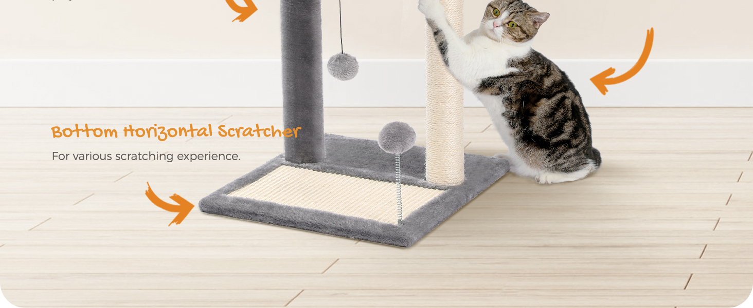 Дряпальня для котів PETEPELA з лежаком, сіра, 49 см