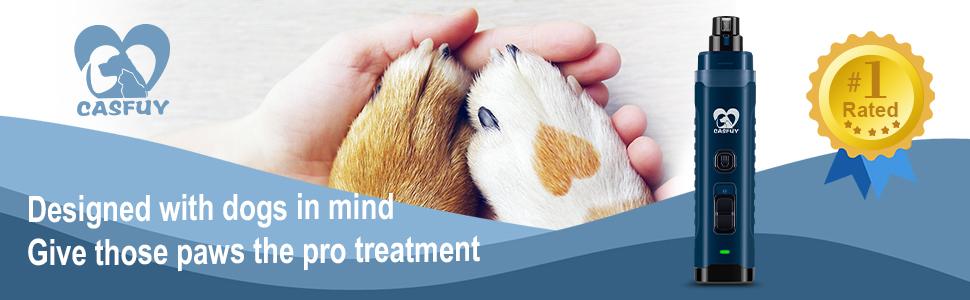 Електричний точилка для собак Casfuy з LED-підсвіткою, 4.8V, 2 швидкості, для середніх порід, тиха, акумуляторна, navy