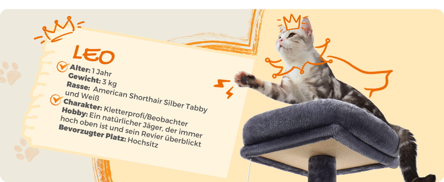 Котячий будиночок Feandrea XXL: багатоповерховий котячий комплекс 206 см, з 13 стовпчиками для шліфування, 2 платформами, 2 печерами, гамаком та іграшками, сірий