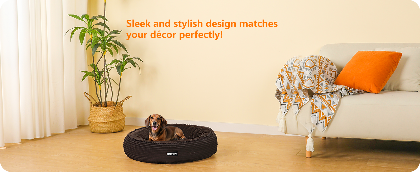 Кругле ліжко для собак середніх порід, котів. М'яке, зручне, знімний чохол, Ø 70 см (60x60x18 см), коричневе