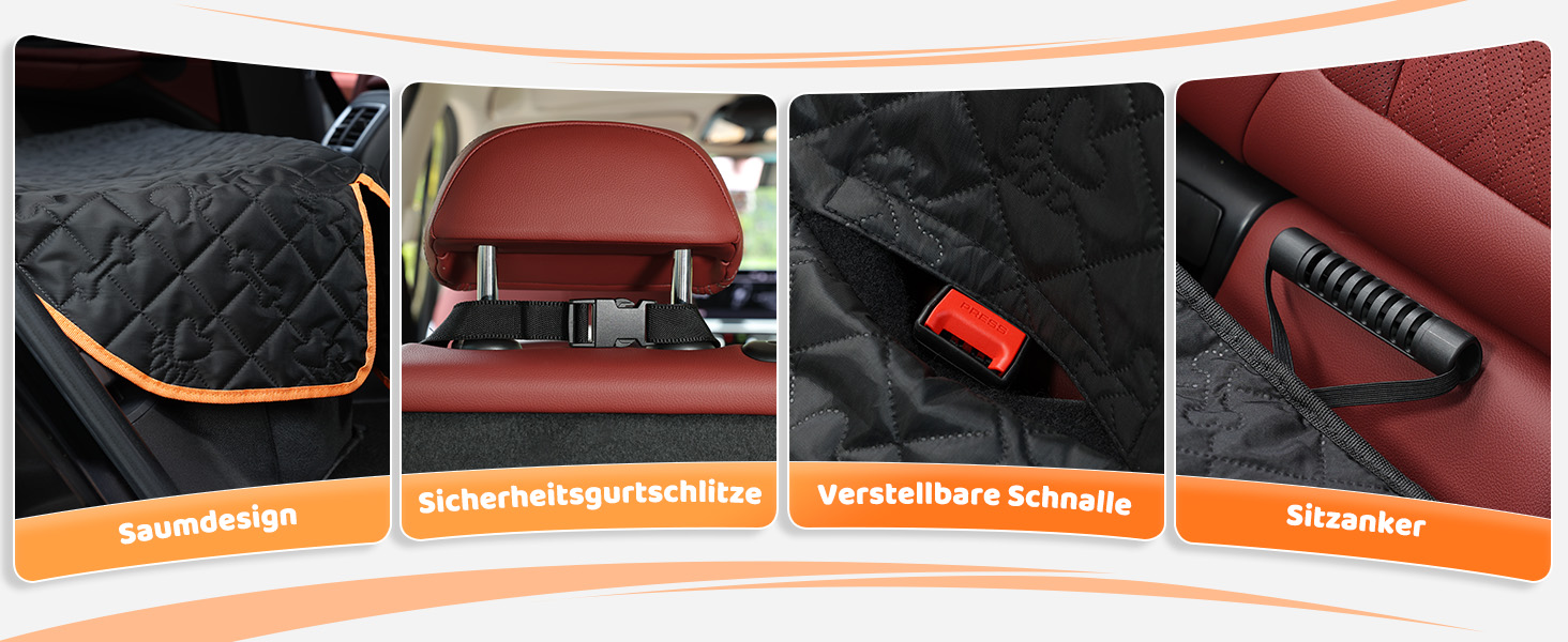 Захисний чохол на сидіння автомобіля для собак KYG, з кріпленням для собак, зносостійкий та водовідштовхуючий, 132x58x46 см