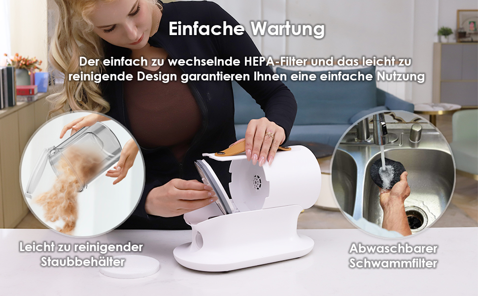 Електронська машинка для стрижки собак AstroPet з пилососом, тиха машинка для грумінгу з 5 насадками для собак та котів, контейнер для пилу 2 л