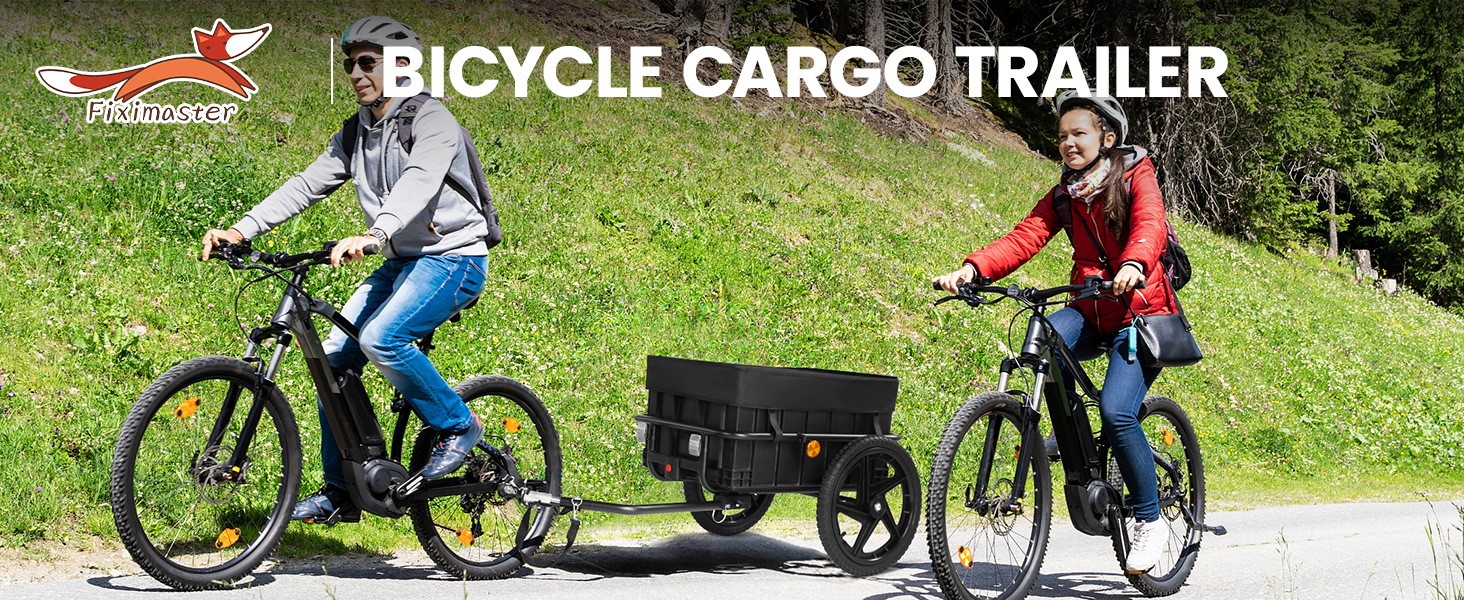 Велосипедний причіп 2-в-1 з ручкою для штовхання, міцний сталевий каркас, колеса 40 см, вантажопідйомність до 40 кг, чорний