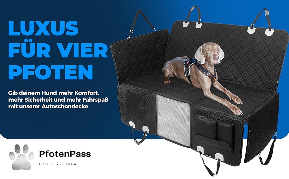 Захисна деки для собак у машину - водонепроникна та стійка до подряпин. Захист заднього сидіння, включає сумку та ремені.