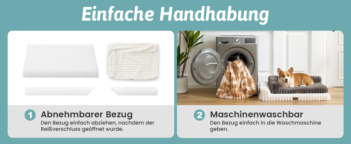 Ортопедичне ліжко для собак з штучним хутром, L-подібне, 76x51x15 см, Бежеве