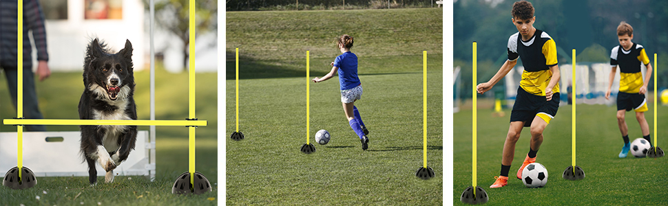 Набір пружинних штанги AufuN Agility для тренувань координації, стрибків та швидкості. Ідеально для спортивних клубів та шкіл. Жовтий колір.