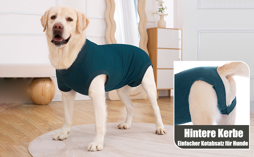 Захисний боді для собак після операції (кастрація/стерилізація) - медичний одяг для собак, захист ран, альтернатива конусу, синій, L