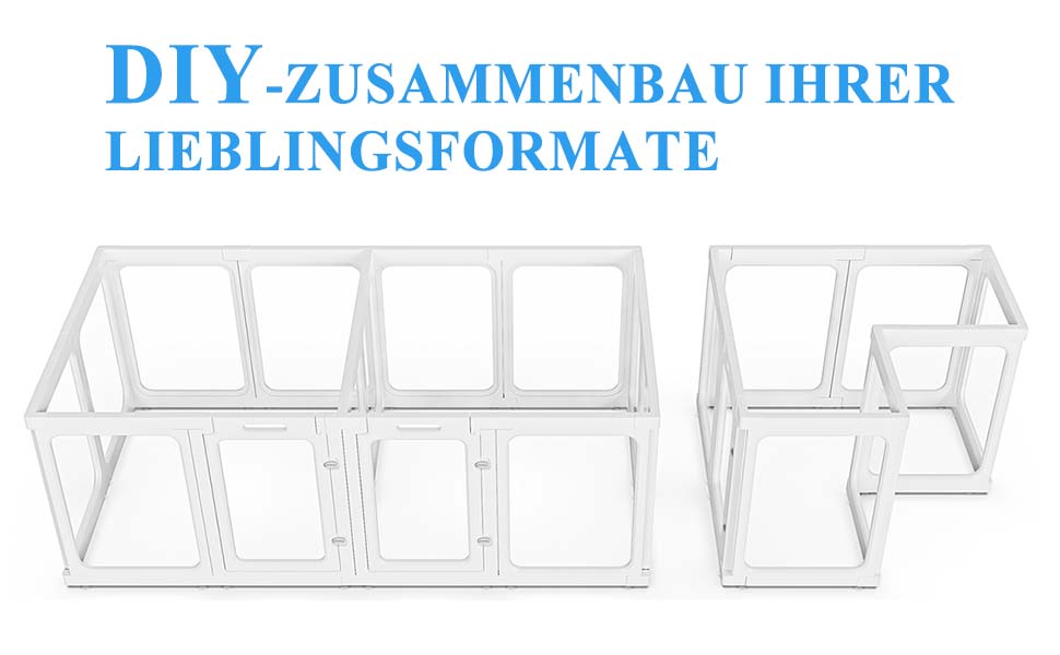 Кія для цуценят SISKEYCOOC 60 см з акрилового пластику, прозорий, з дверцятами, для собак середніх та маленьких порід, легкий у догляді, для дому, 10 шт. Білий, 9+1, висота 60 см