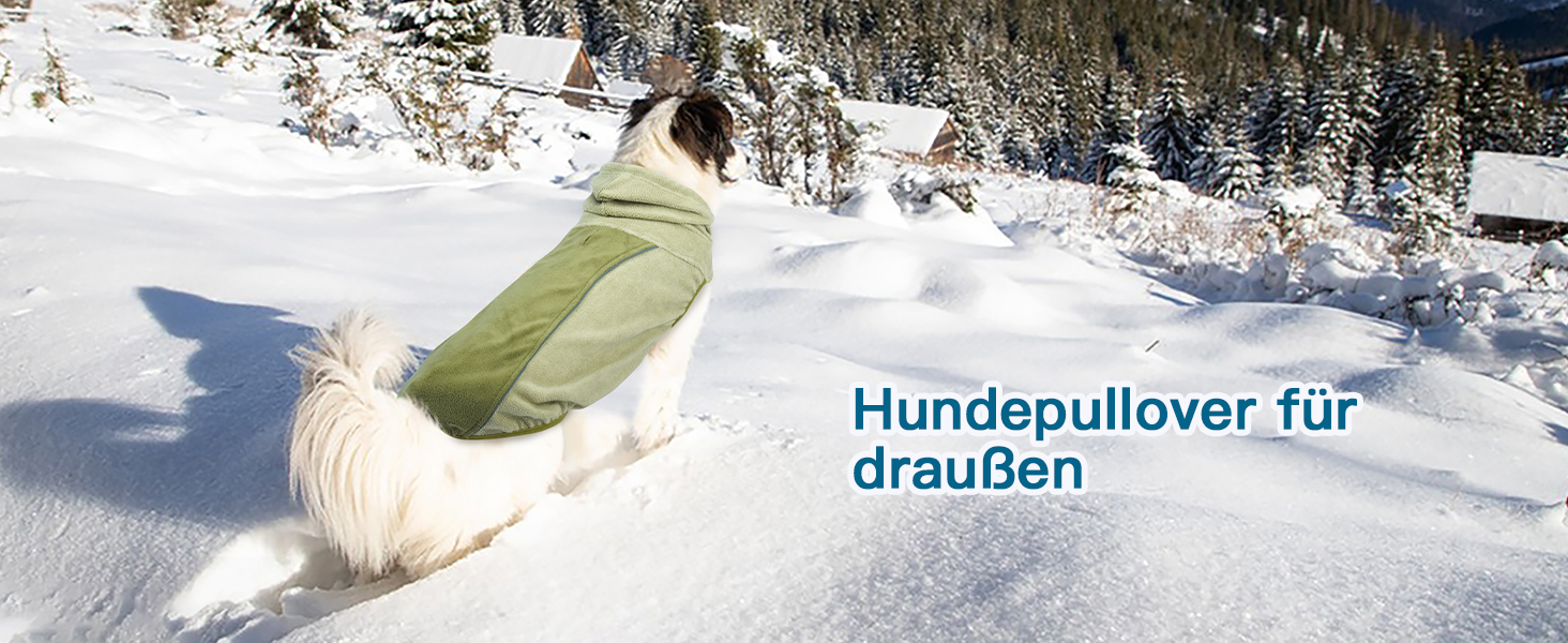 Теплий зимовий пуховик для собак Katzinst - теплий пуховик для собак з захистом живота, флісовий, для великих собак, зелений (2XL)