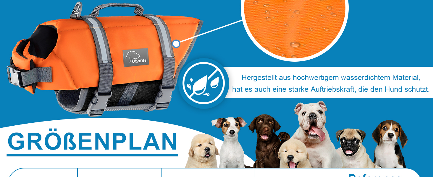 Рятувальний жилет для собак, безпечний жилет для плавання, регульований розмір, з міцним ручним захватом (S) Small