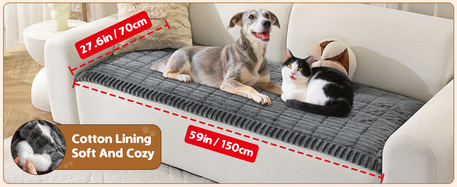 Плед на диван для собак, фланелевий, 70 x 150 см, антиковзаюча підкладка, захист від бруду та шерсті, темно-сірий