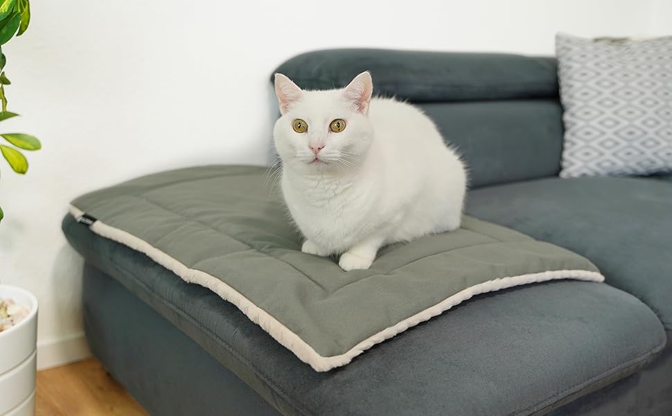 Підстилка для домашніх тварин, ковдра для собак та котів, підстилка для котів та собак (сірий/бежевий, 70 x 50 см)