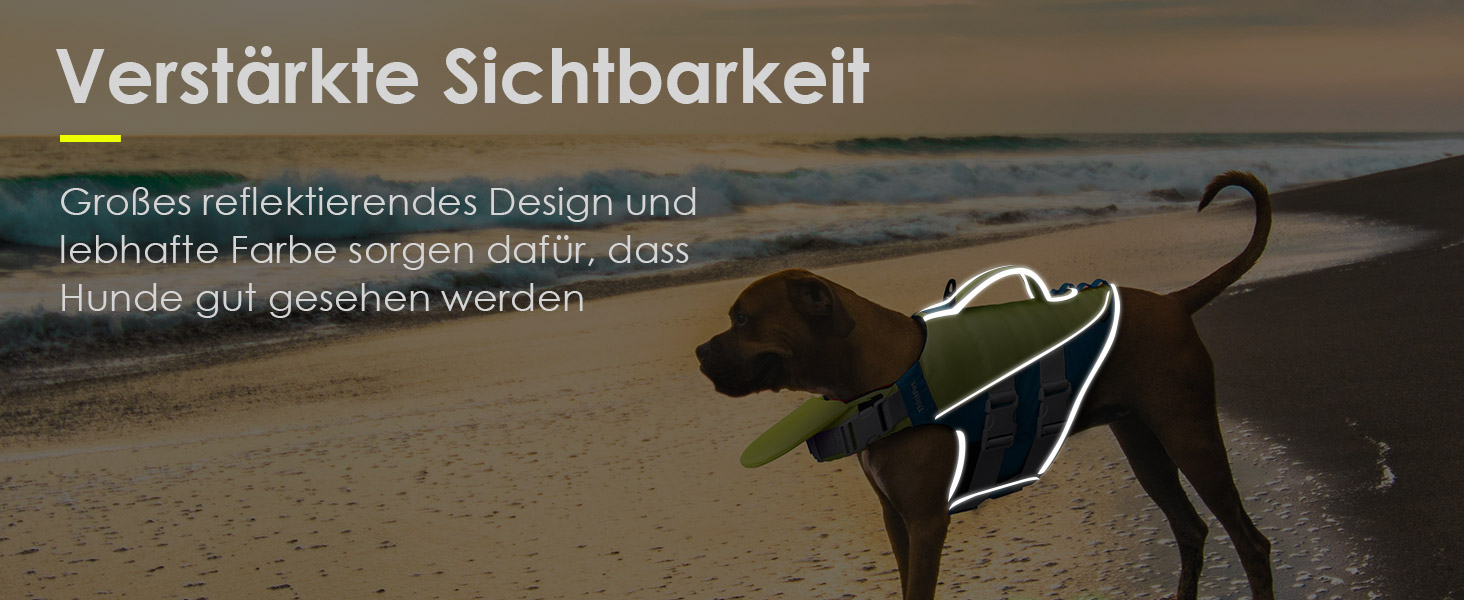 ThinkPet Жилет рятувальний для собак, світловідбиваючий, з регулюванням, для плавання (Жовто-блакитний, L)