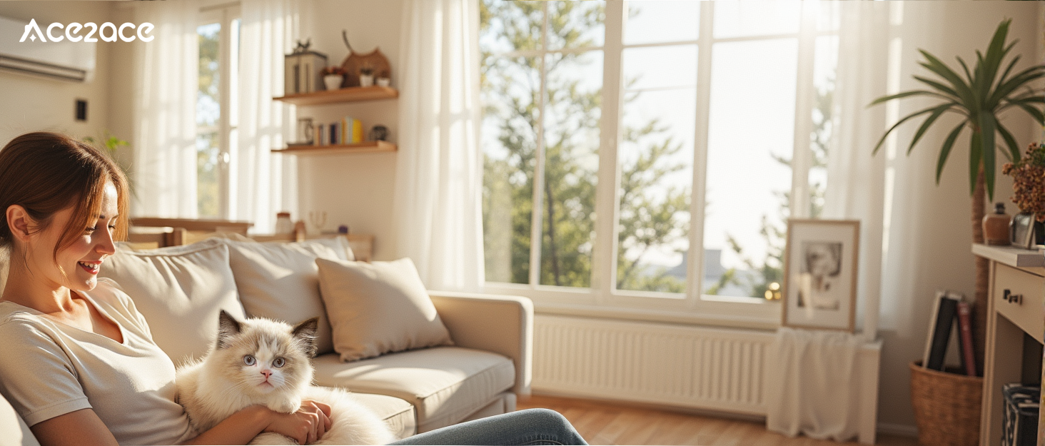 Щітка для собак та котів ACE2ACE, щітка для тварин, для довгої та короткої шерсті, видаляє шерсть з однією кнопкою, біло-блакитна (блакитна)