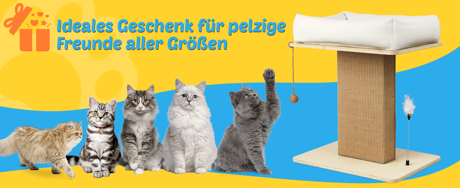 BSWAY Крісло-лежанка для котів з дерева, сонячно-жовтого кольору, 53x40 см. Знімний чохол матраца, витримує до 15 кг. Клітка-будка для котів