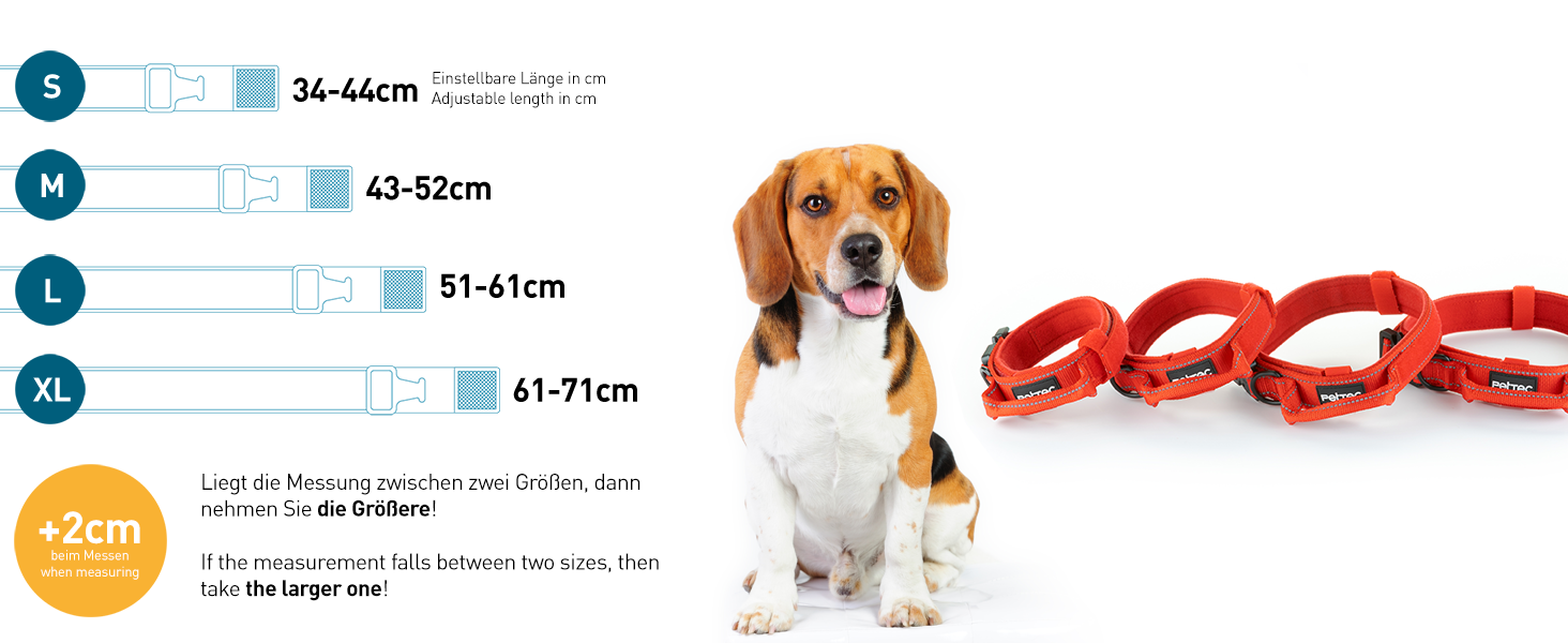 Нашийник для собак PetTec з неопрену та нейлону з ручкою, м'який, регульований, водонепроникний, комплект з повідком, червоний, розмір L (51-61 см)