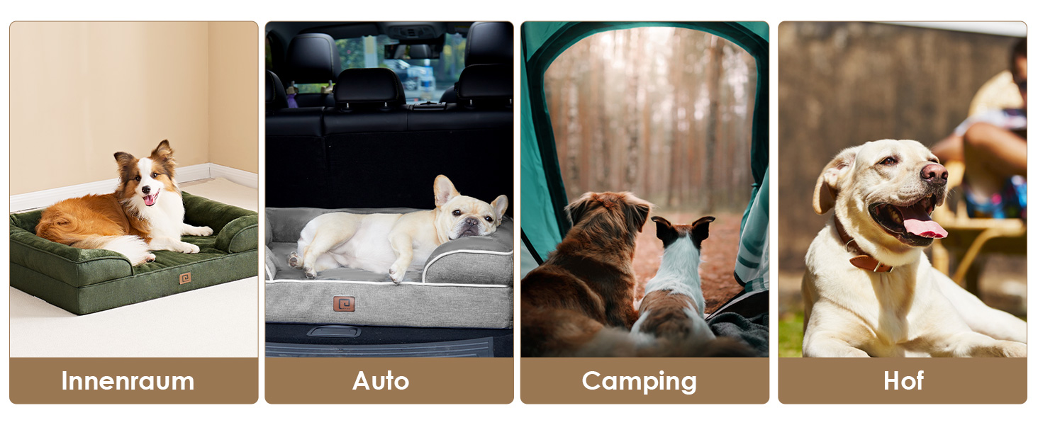 Ортопедичне ліжко для собак великих порід EHEYCIGA, 112x81 см, кошик для собак XL з Memory Foam, водовідштовхувальне, неслизьке, з високим бортиком, сірого кольору (112 x 81 x 18 см)