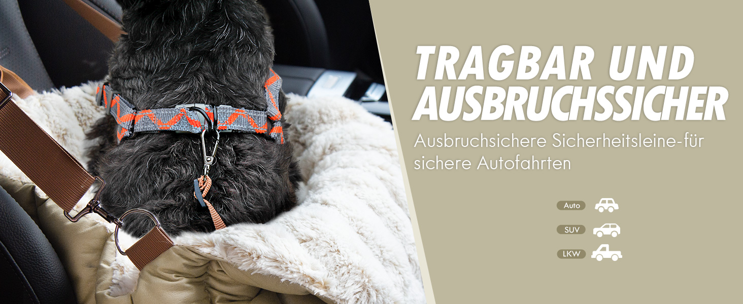 Автомобільне крісло, переноска та ліжко для маленьких собак ClevaHome – Крісло для собак до 4,5 кг, переноска для дому та вулиці