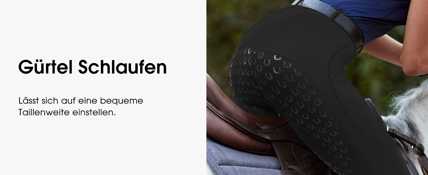 Легінси для верхової їзди FitsT4 для жінок, сірі, з силіконовою підкладкою, кишенею для телефону та петлями для ременя (розмір M)