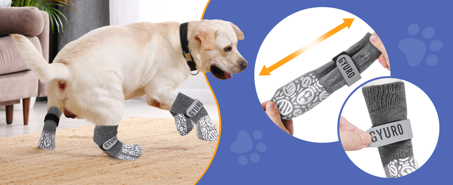 Антиковзаючі собачі шкарпетки для дому (XXL, сірий) - захист лап від слизькості та подряпин