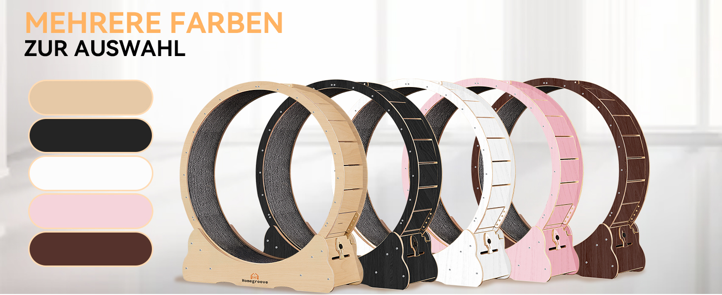 Ляльковий біговий диск для котів Homegroove, 113 см, XL, натуральне дерево, для зниження ваги та здоров'я