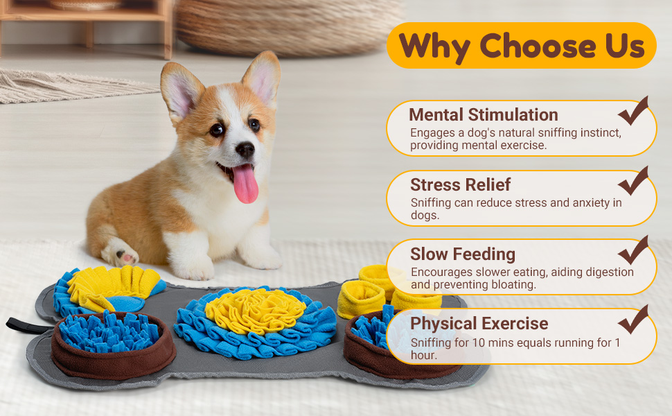 Schnüffelmatte для собак Barpor 38x58 см: інтелектуальна іграшка, килимок-шлепак для тварин, інтерактивна іграшка для собак, неслизька, міцна та придатна для прання