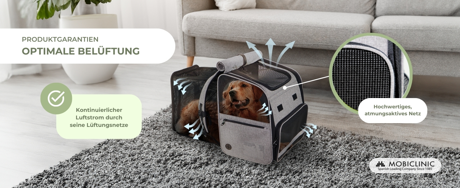 Рюкзак-переноска для котів та собак Mobiclinic® Pets, складаний, з вентиляцією, з аксесуарами, регульований, 37x29x37x5 см