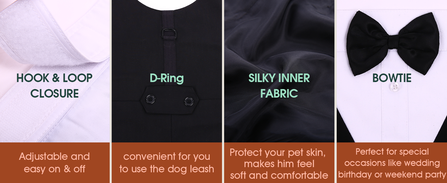 Костюм для собак Kuoser з банданою, теплий халат для собак з кріпленням для краватки, костюм для цуценят для собак, сорочка для вечірки на День народження, Хелловін, весілля, S-XXL, довжина спини M: 35 см, чорний
