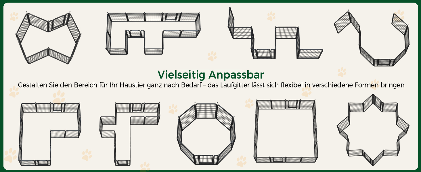 Вольєр для собак Yaheetech 8-секційний, 80 см, для квартири та саду, з'єднання з круглим головою, складаний, без інструментів (100 см висота)