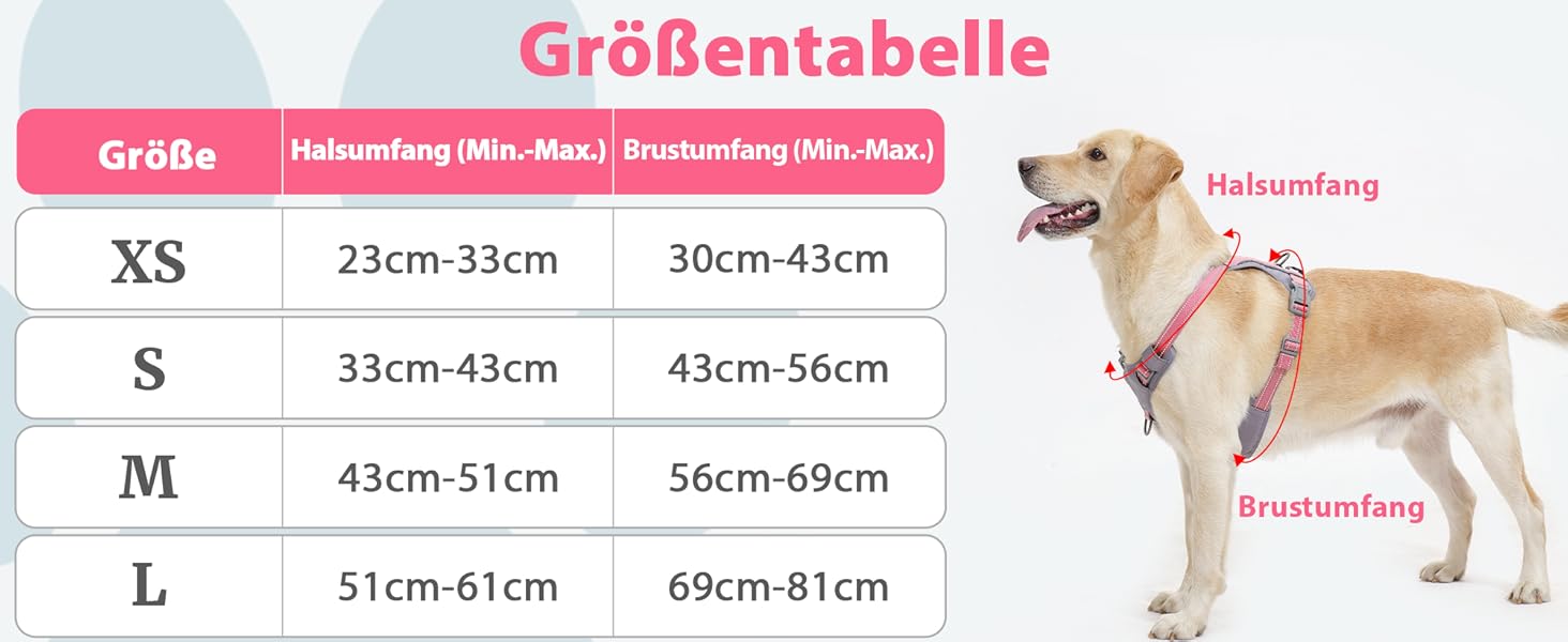 Шлейка для собак Huntboo Anti-Zug, без обмеження руху, для малих, середніх та великих собак, не тягне, світловідбиваюча, з 2 карабінами, не душить, регульована, для тренувань та бігу (Рожева, M)