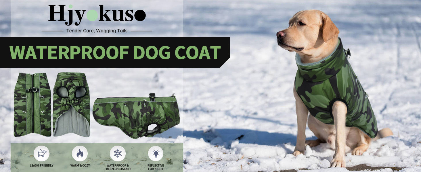 Водонепроникний зимовий одяг для собак, теплий куртка для собак з отвором для шлейки, для малих, середніх та великих собак, військовий камуфляж, з світловідбиваючими смугами, блискавка, XL
