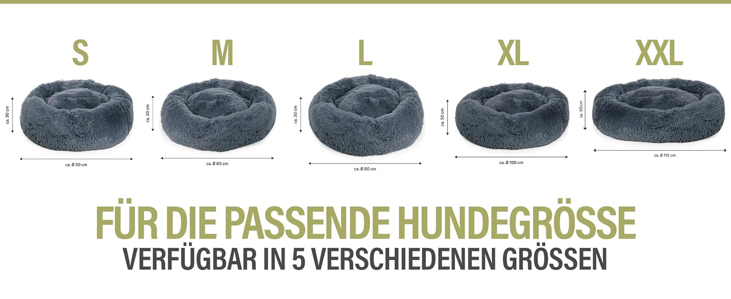 Кругле ліжко для собак Ceddie - м'яке, зручне, темно-сіре, діаметр 100 см