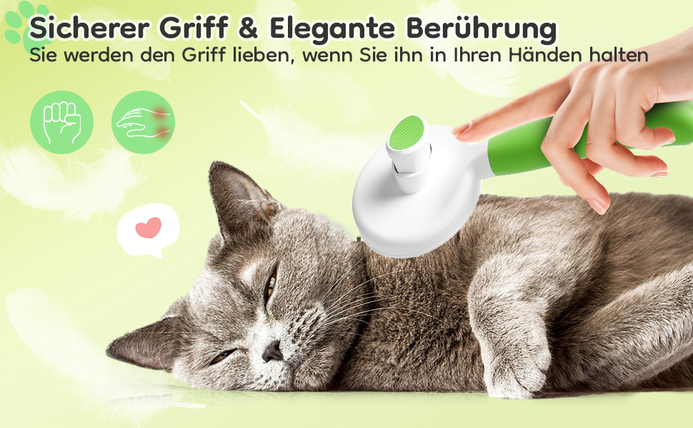 Щітка для котів та собак з самоочищенням, милий ручка-кіготь, видаляє шерсть, підходить для короткого та довгого волосся, зелена, універсальний розмір
