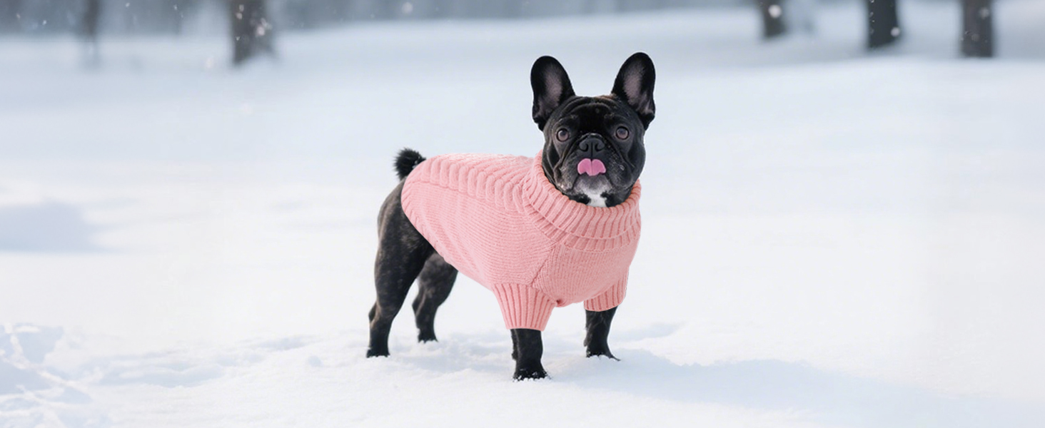 Теплий зимовий пуловер для собак великих порід L, зелений. Пуловер з ворітцем-горловиною, машинного в'язання, для Французького бульдога, Шнауцера, Мальтезе, Бішон Фрізе, Бостон-тер'єра. Легко прати.