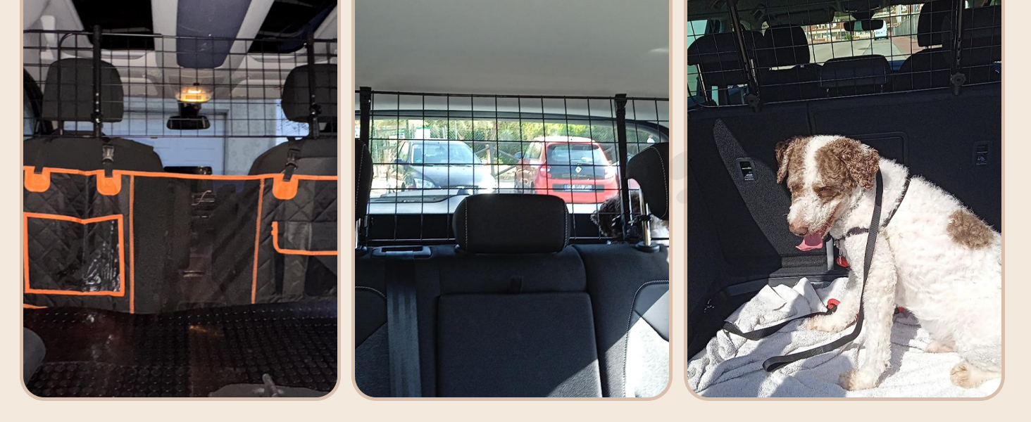 Автозахист для собак Nobleza: сталева перегородка-бар'єр у машину, 96-145x30 см