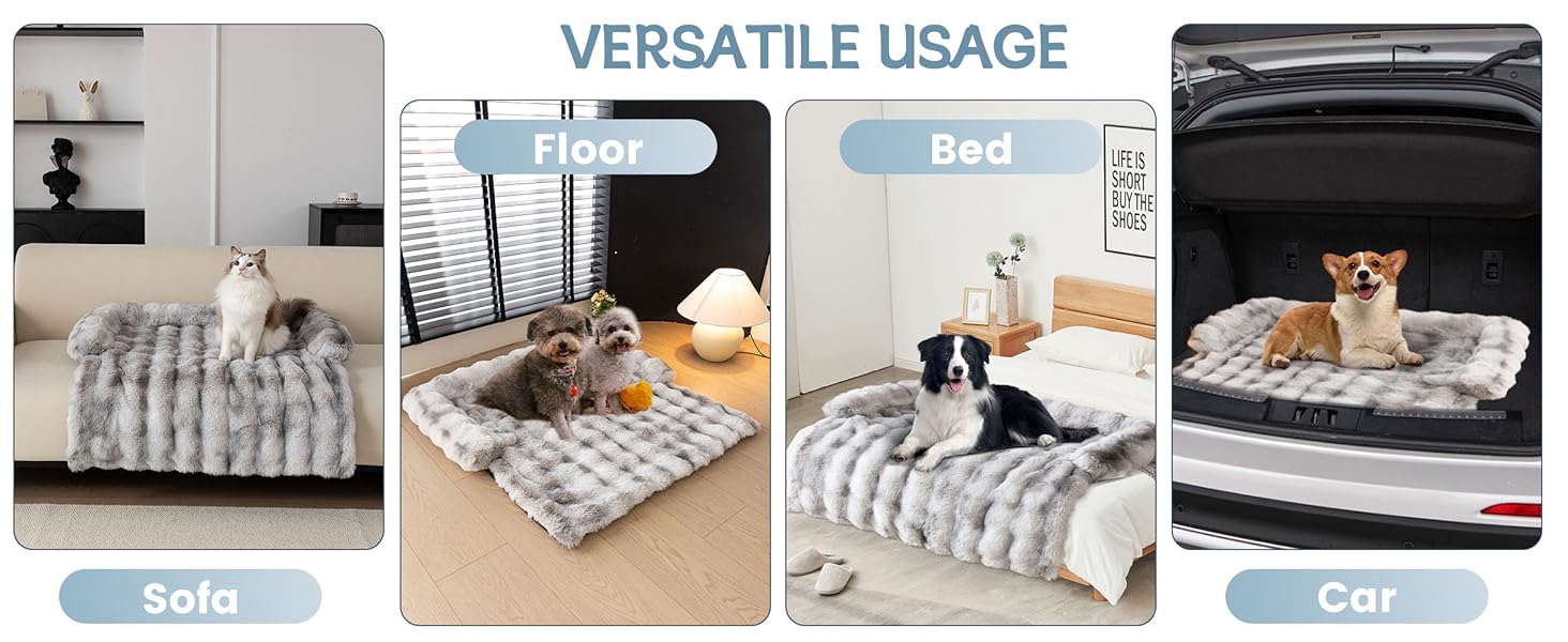 М'який плюшевий чохол на диван для домашніх тварин, 90x90 см, світло-сірий. Захист дивану від собак та котів.