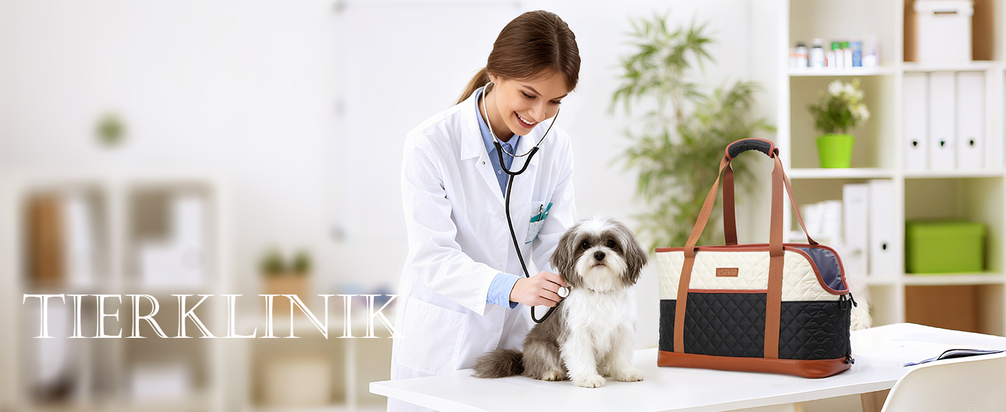 Транспортна сумка для собак та котів до 5 кг, чорно-бежева