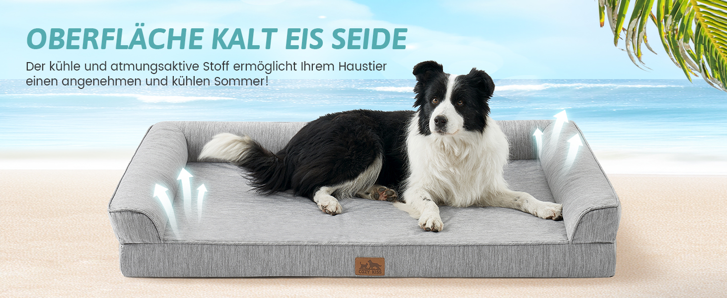 Ортопедичне ліжко для собак COZY KISS XL, 107x76x18 см - ліжко для великих собак з яйцеподібною піною та знімним чохлом